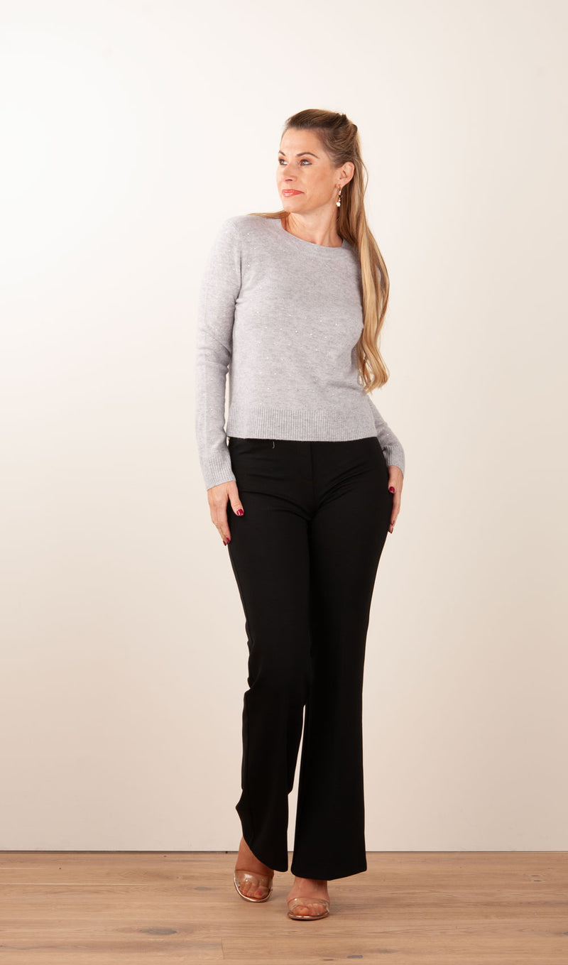 Pullover „Strass“ Melange Grau