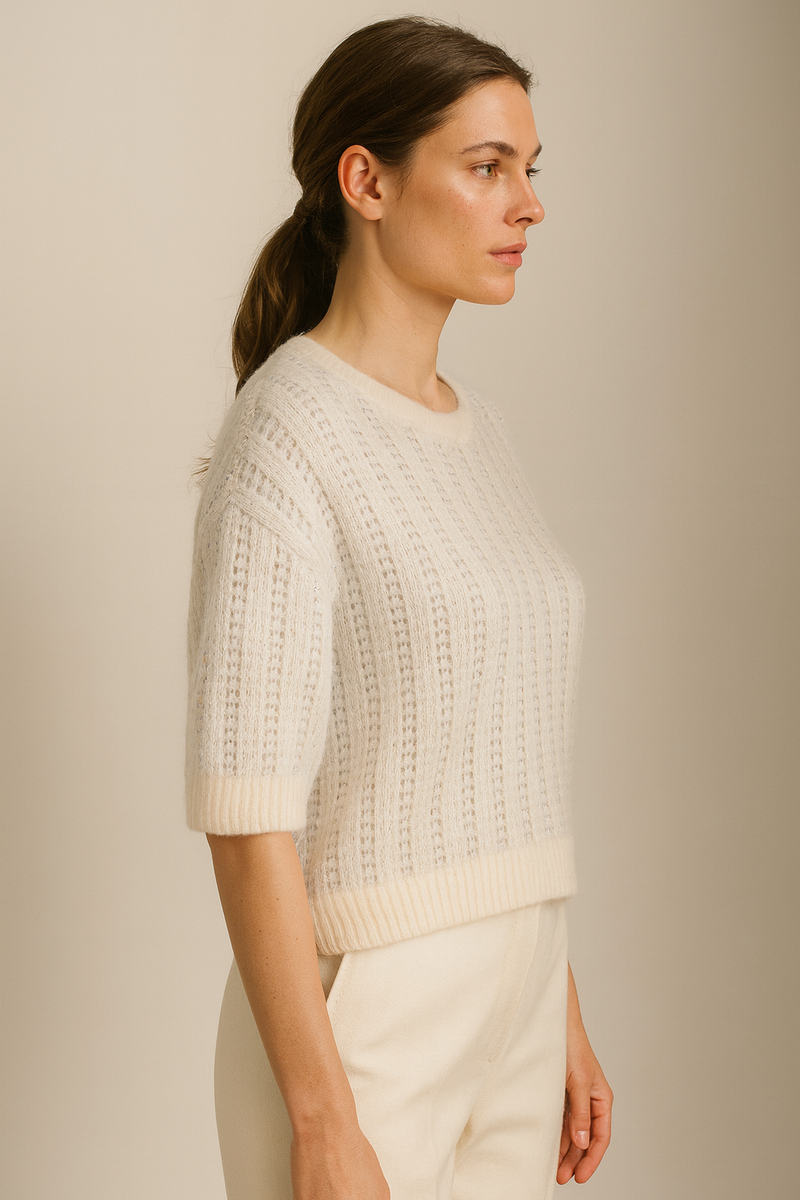 Pullover „Lurex“ Offwhite