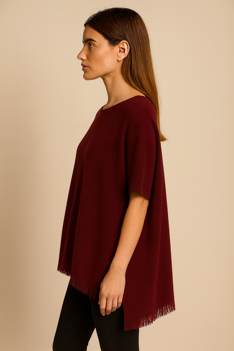 Kaschmir Pullover „Poncho Cut“ Barolo