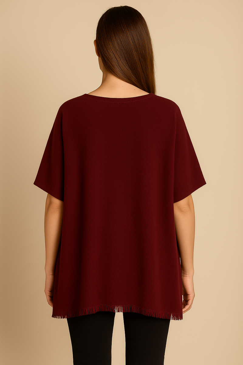 Kaschmir Pullover „Poncho Cut“ Barolo