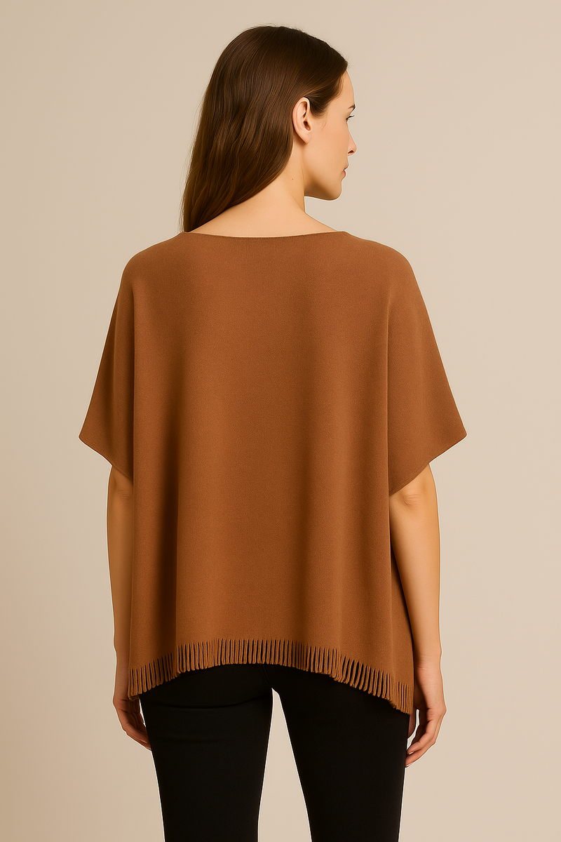 Kaschmir Pullover „Poncho Cut“ Mocha Mousse