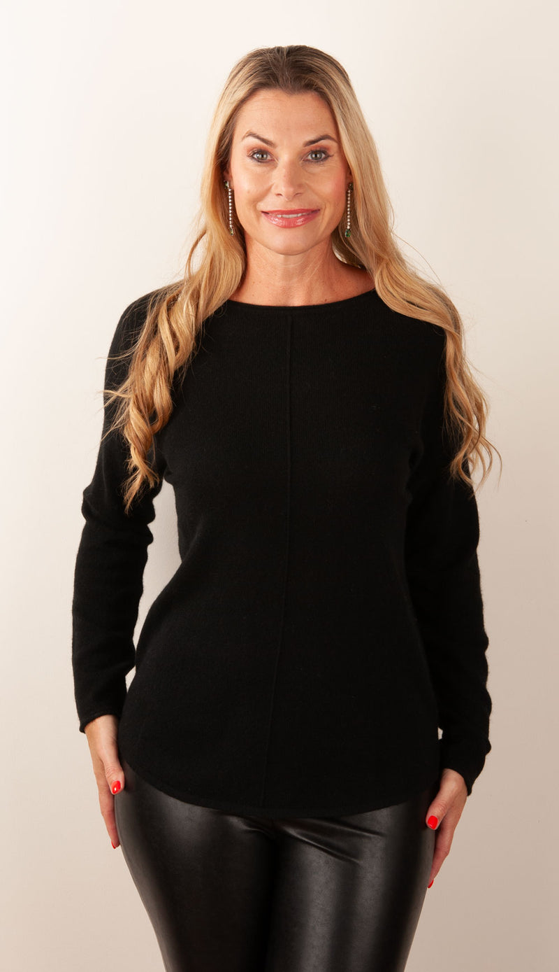 fleur Kaschmir Pullover Schwarz