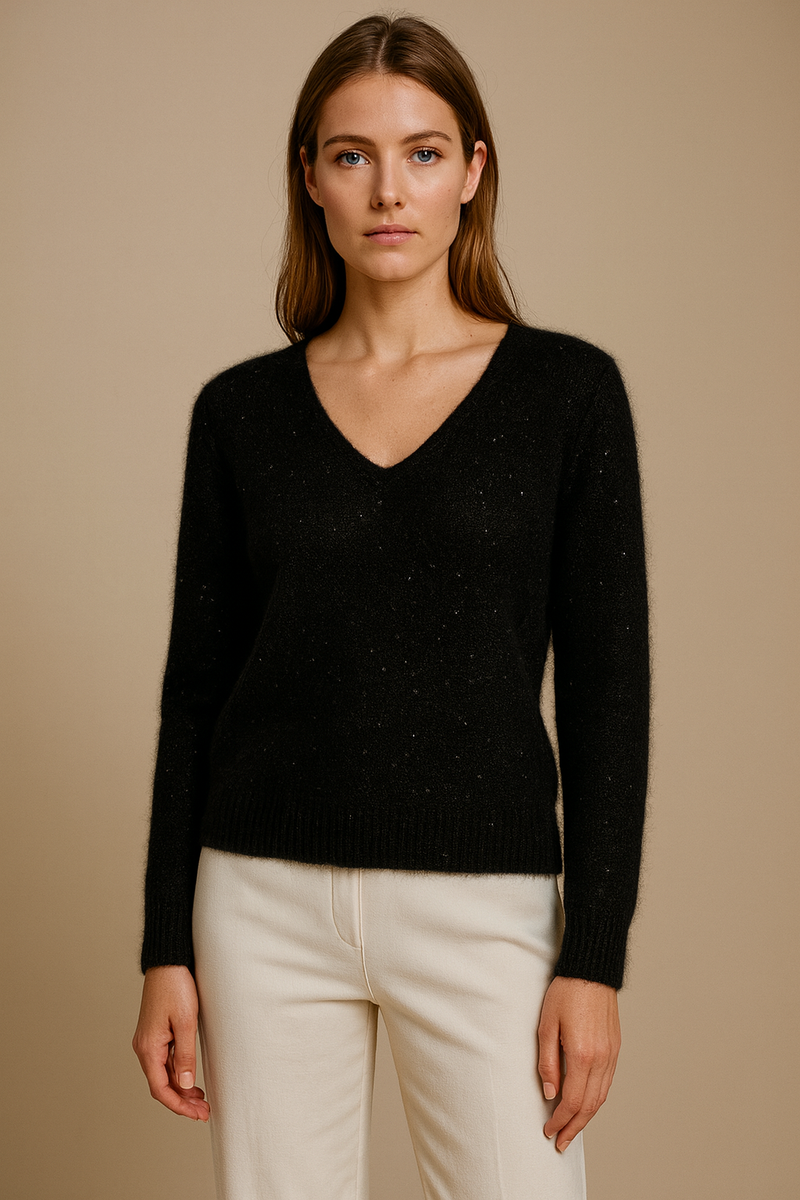 Pullover „Pailletten“ Schwarz