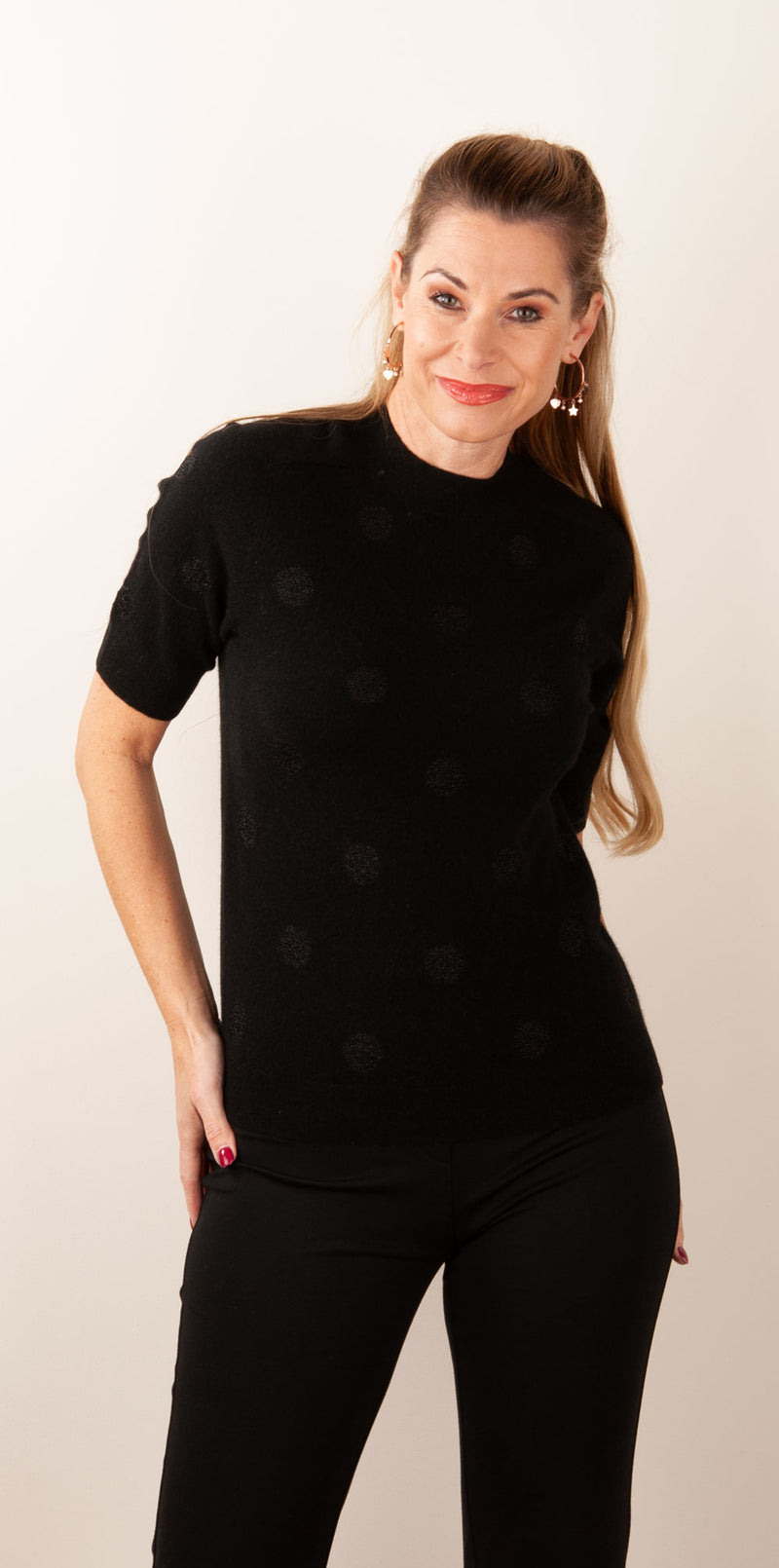 fleur Pullover „Tupfen“ Schwarz