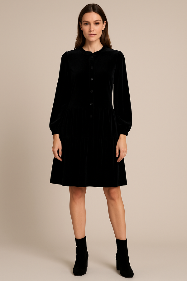 Samt Kleid Schwarz