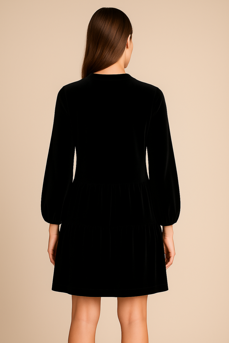 Samt Kleid Schwarz