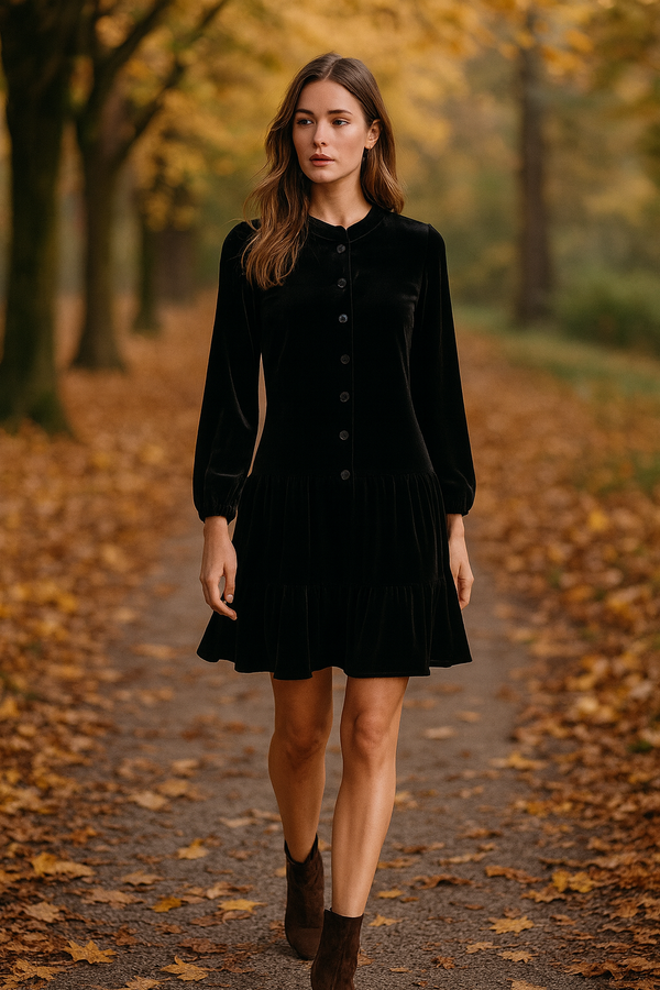 Samt Kleid Schwarz