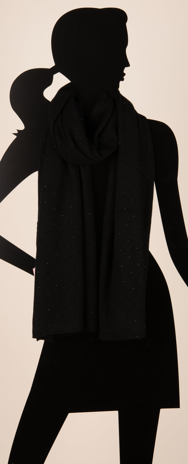 Kaschmir Schal „Strass“ Schwarz