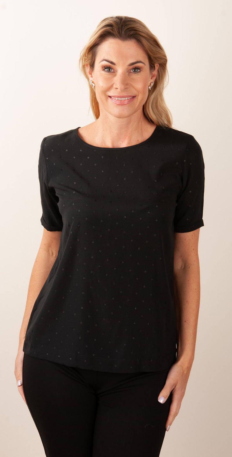 fleur Seiden Shirt Schwarz
