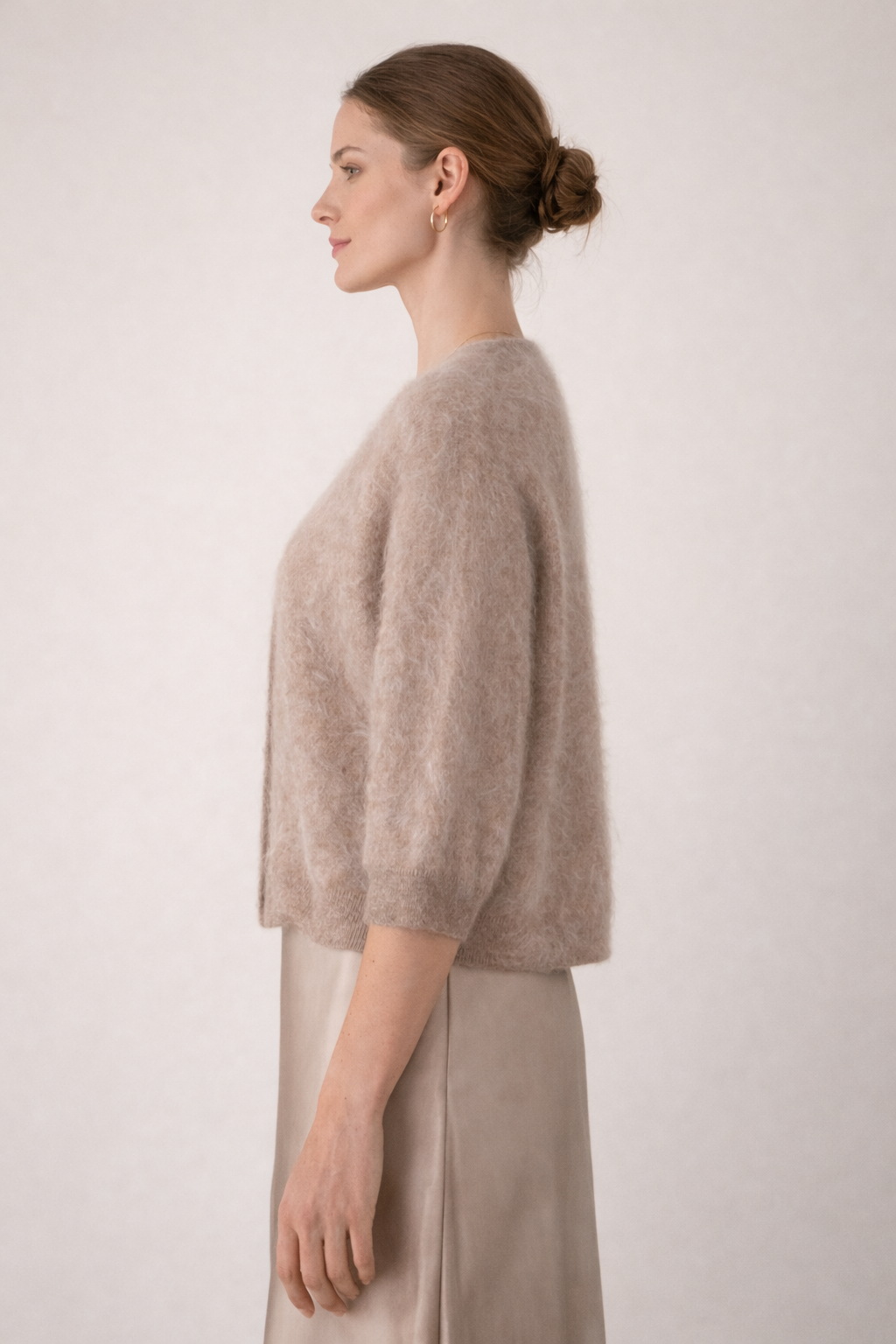 Kaschmir Strickjacke „Fell“ Taupe
