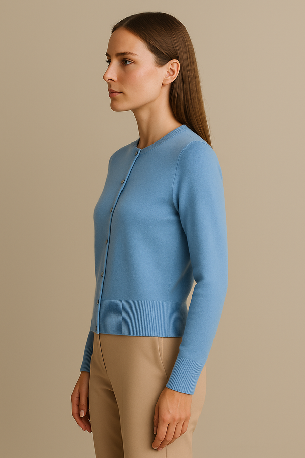 Kaschmir Strickjacke Hellblau