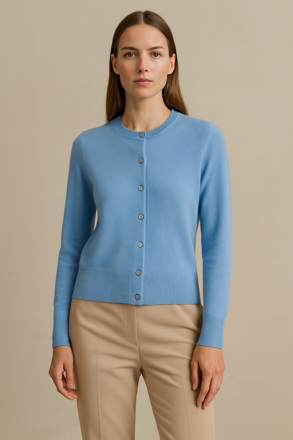 Kaschmir Strickjacke Hellblau