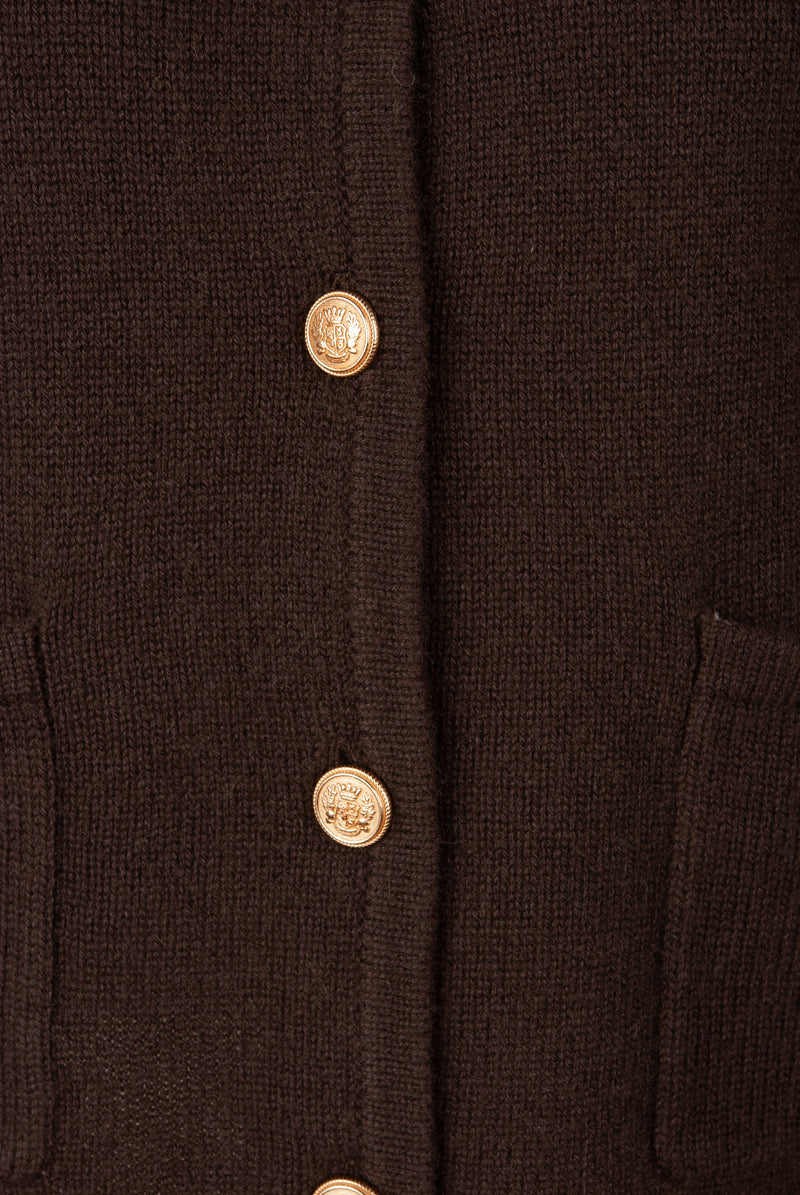 Kaschmir Strickjacke Schokobraun