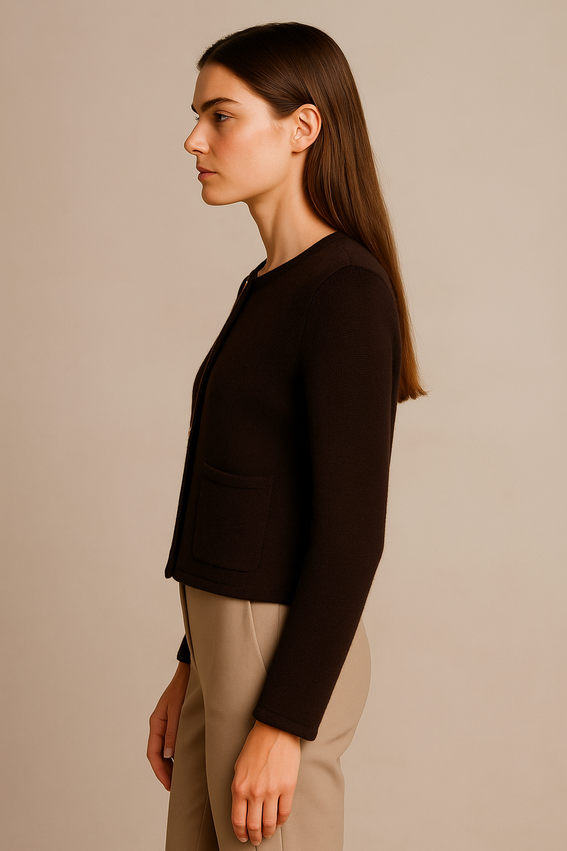 Kaschmir Strickjacke Schokobraun