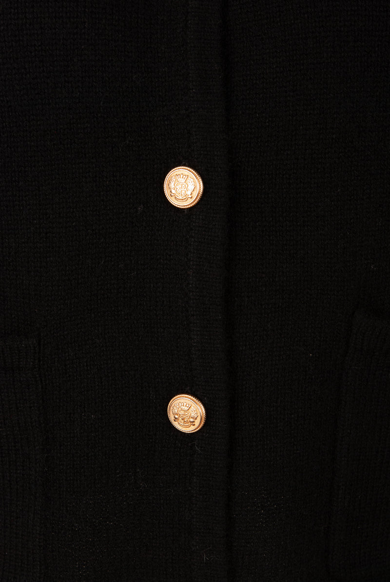 Kaschmir Strickjacke Schwarz