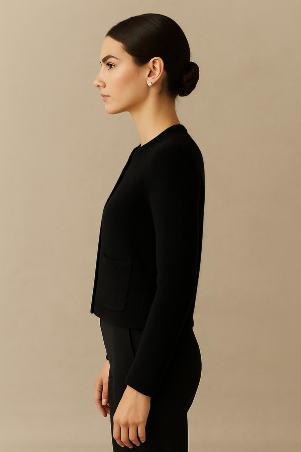 Kaschmir Strickjacke Schwarz