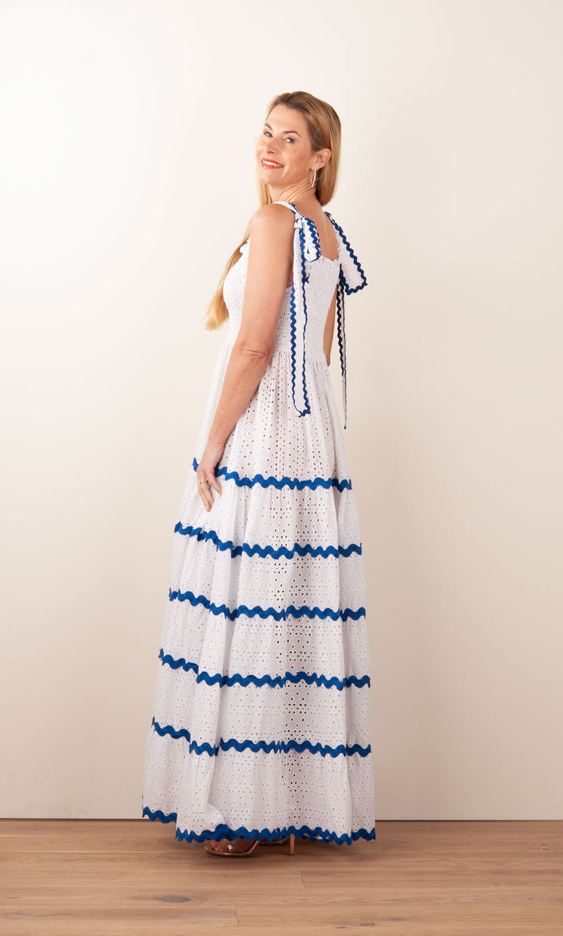 Kleid Weiß | Blau