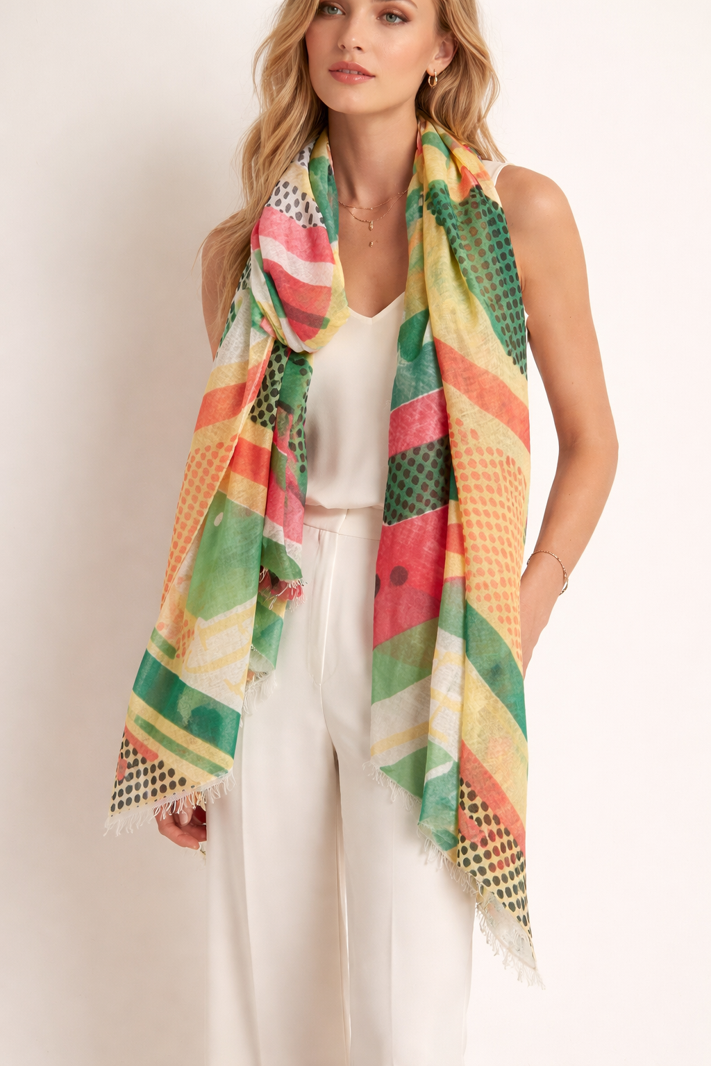 Schal Gelb | Grün | Multicolor