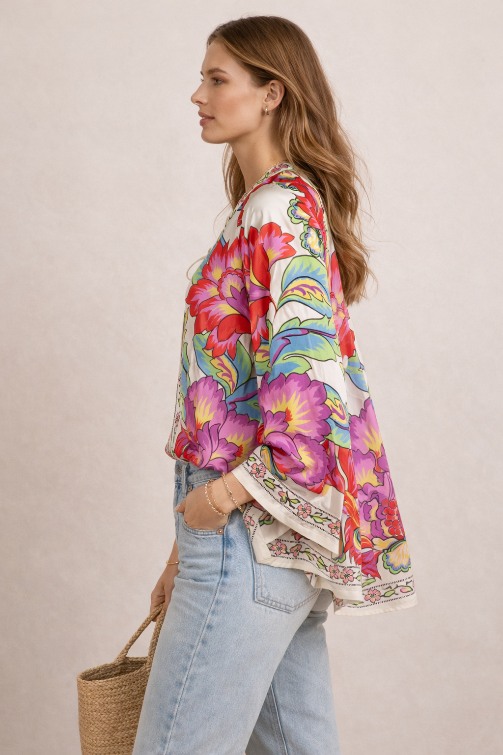 Tunika-Bluse Weiß | Multicolor