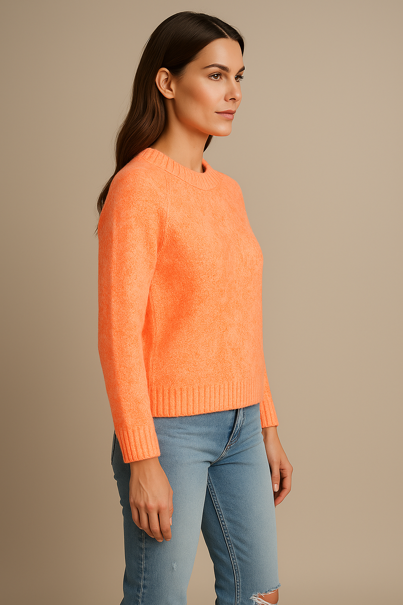 Pullover Neonorange | Weiß
