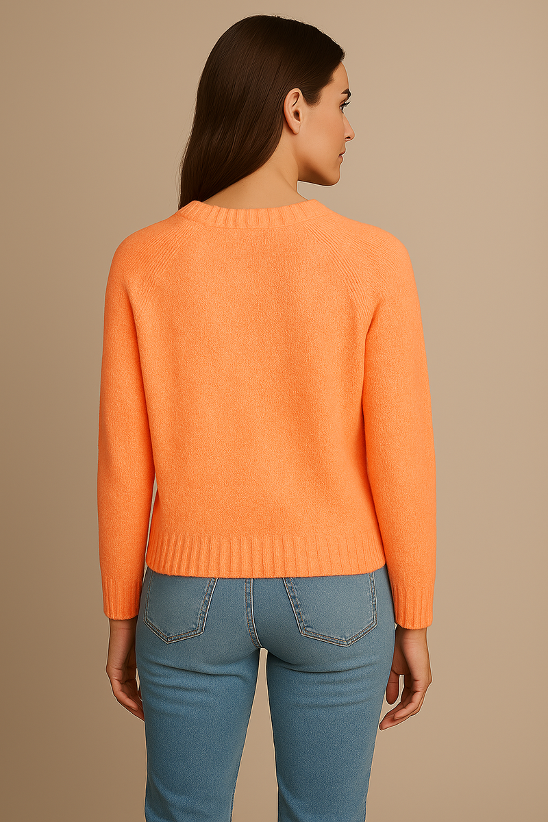 Pullover Neonorange | Weiß
