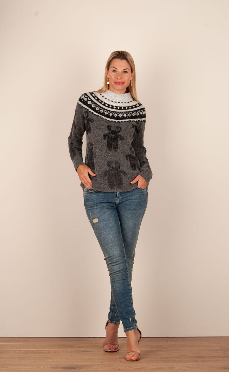 Pullover Grau | Schwarz | Weiß