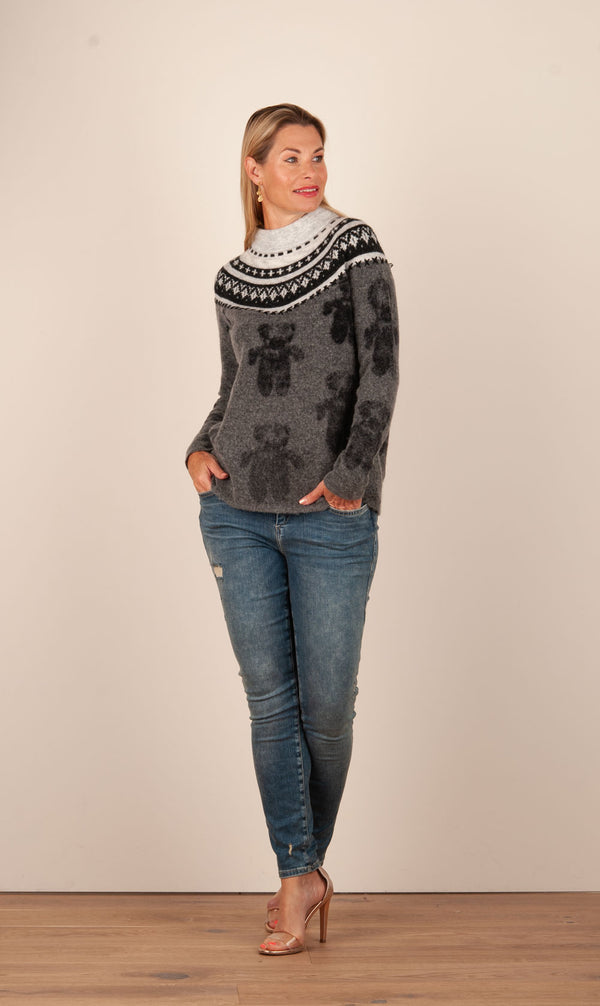 Pullover Grau | Schwarz | Weiß