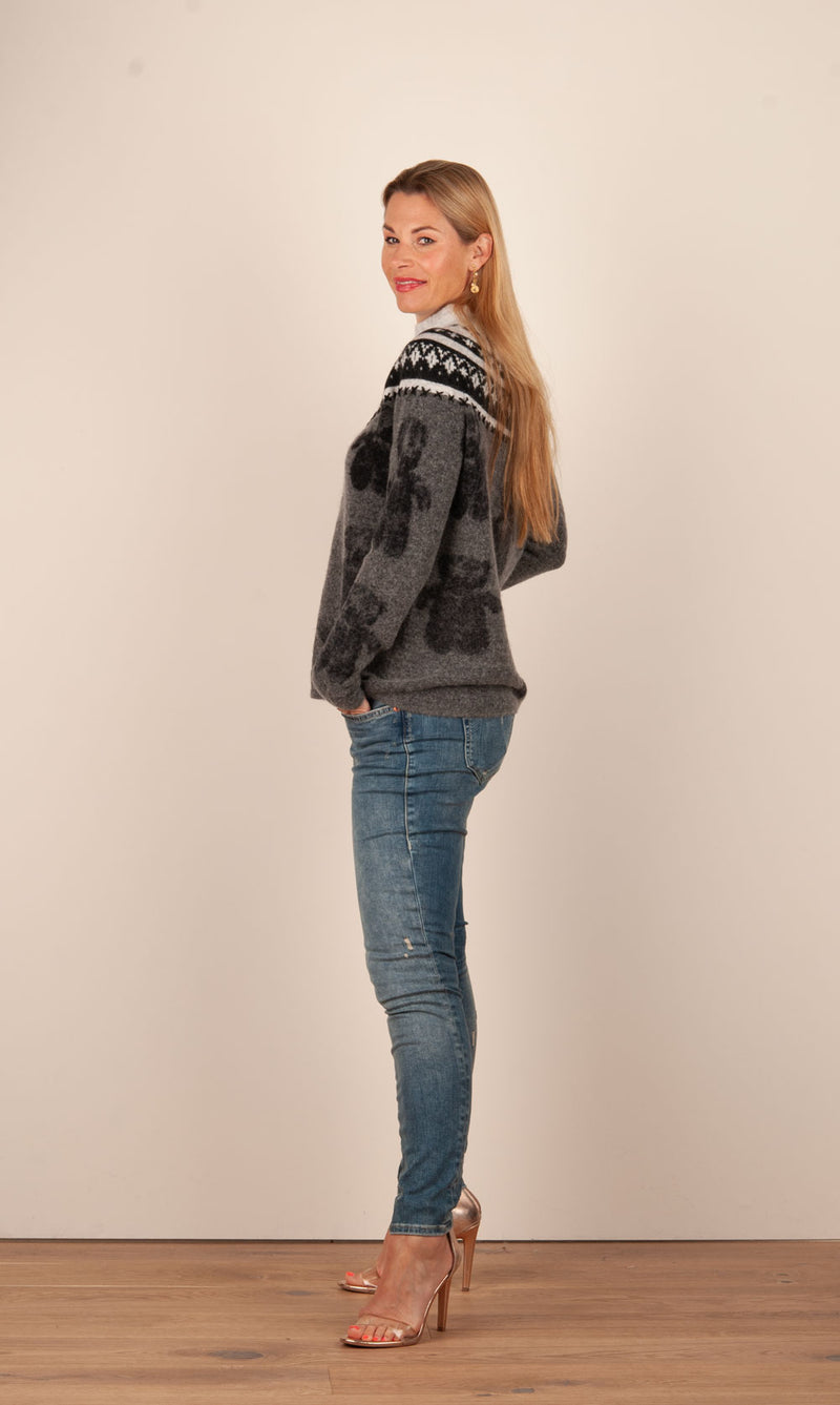 Pullover Grau | Schwarz | Weiß
