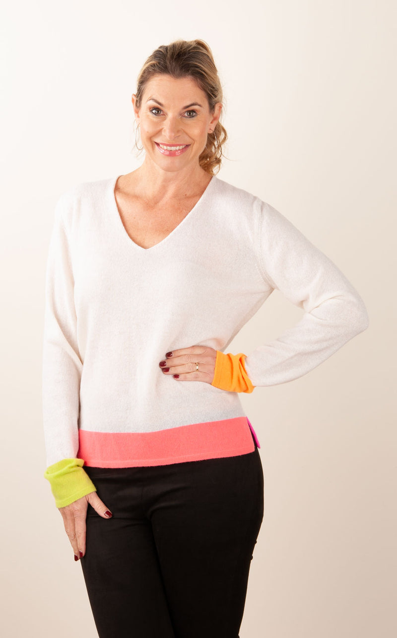 Pullover Weiß | Multicolor