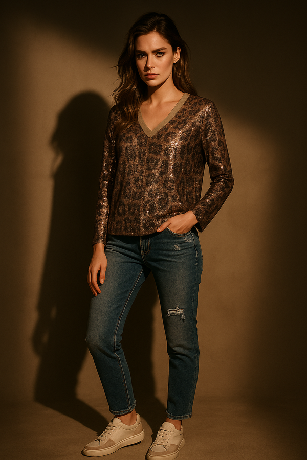 Shirt „Pailletten“ Leo