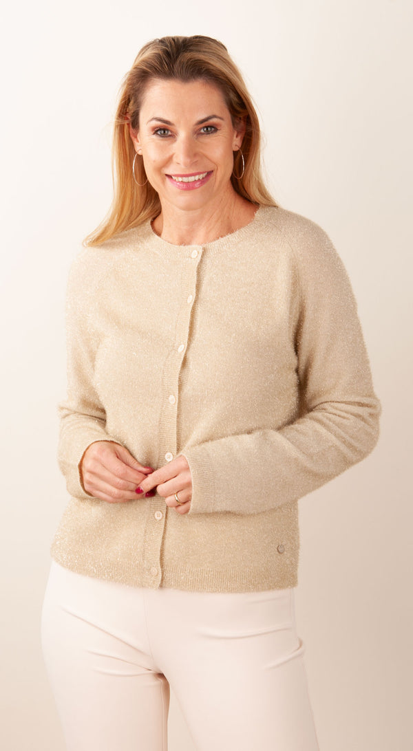 Strickjacke „Glitzer“ Gold