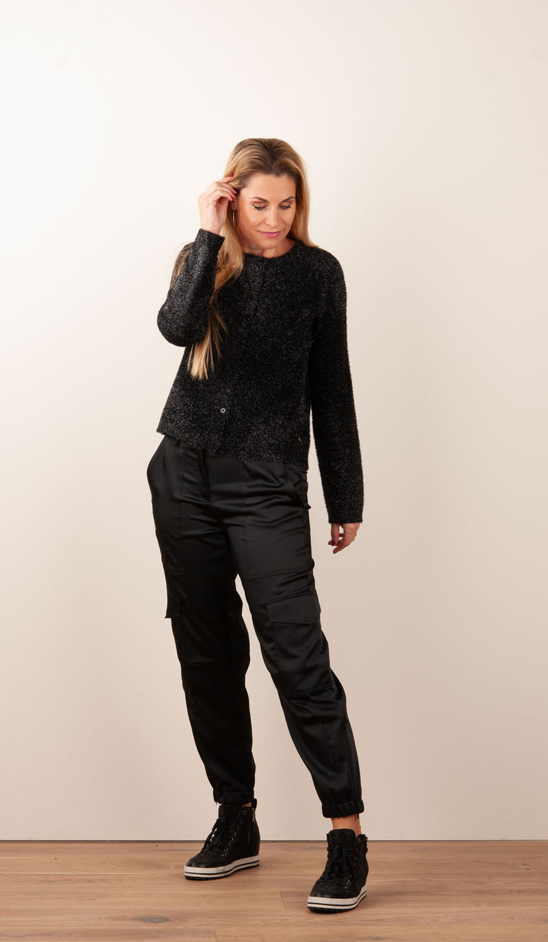 Strickjacke „Glitzer“ Schwarz