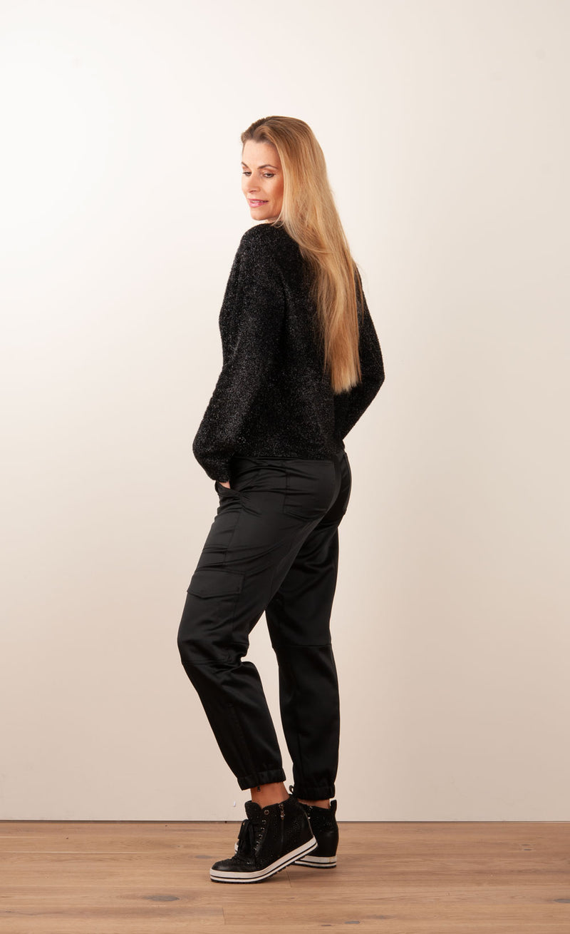 Strickjacke „Glitzer“ Schwarz