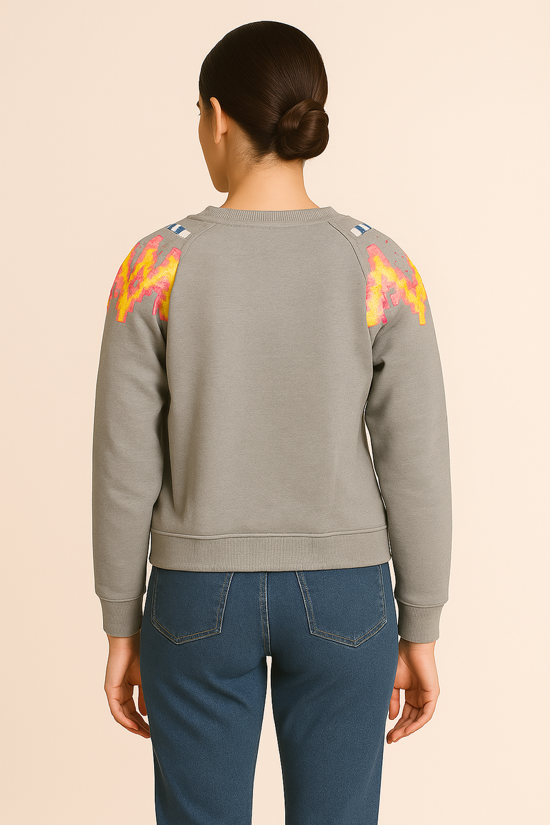 Sweatshirt Melange Grau | Multicolor