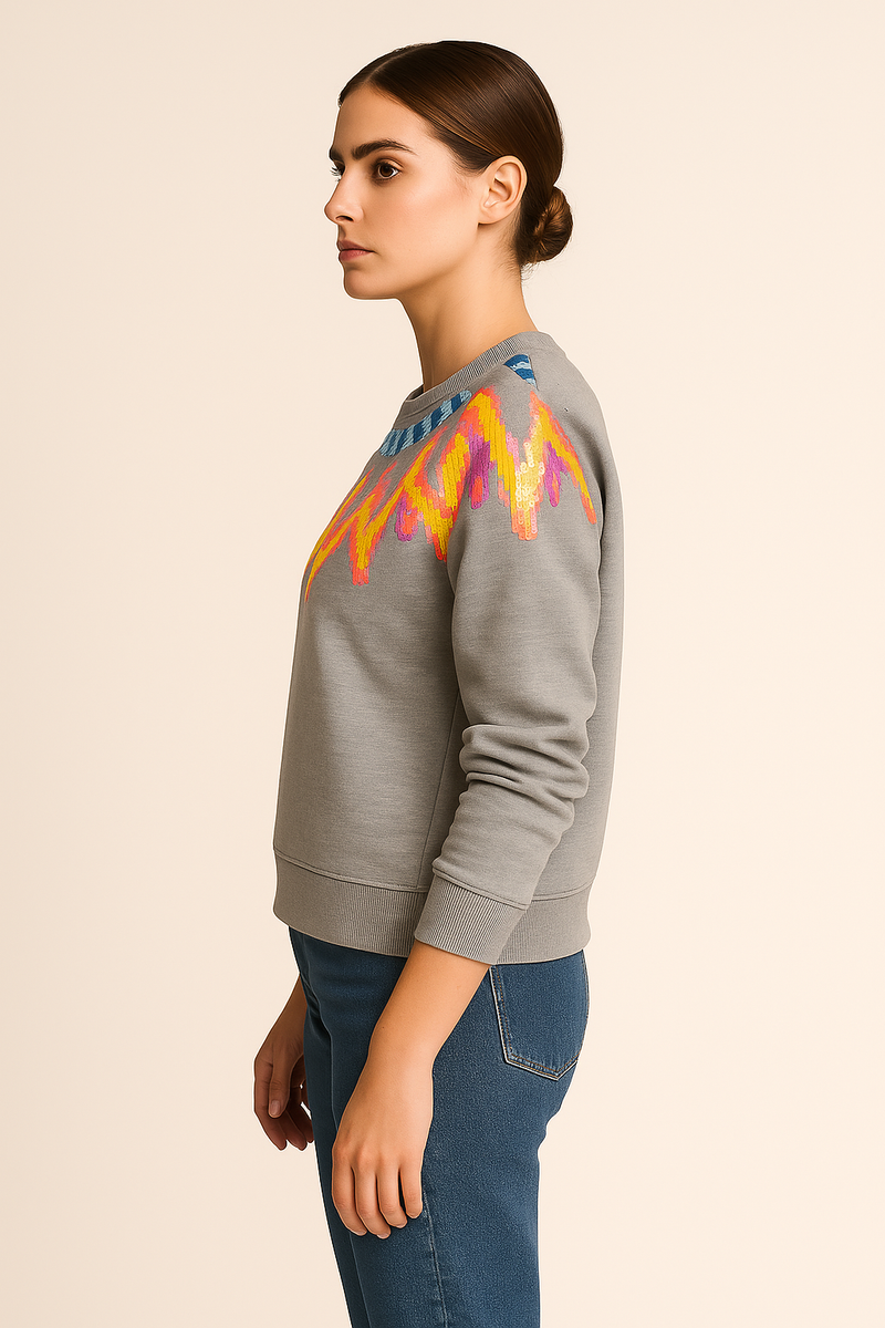 Sweatshirt Melange Grau | Multicolor