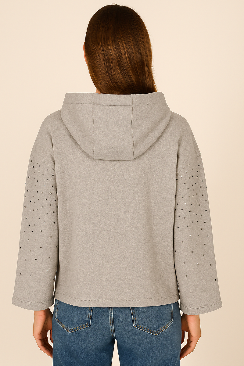 Sweatshirt „Strass“ Melange Grau