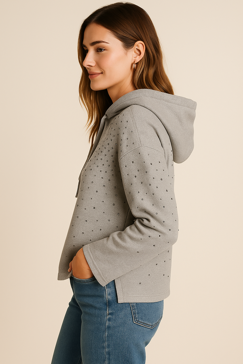 Sweatshirt „Strass“ Melange Grau