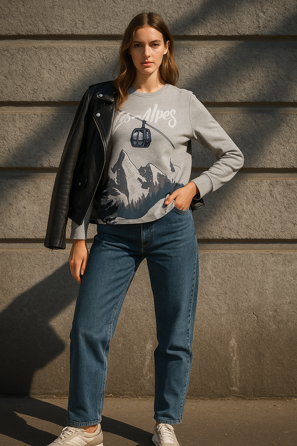 Pullover „Les Alpes“ Melange Grau