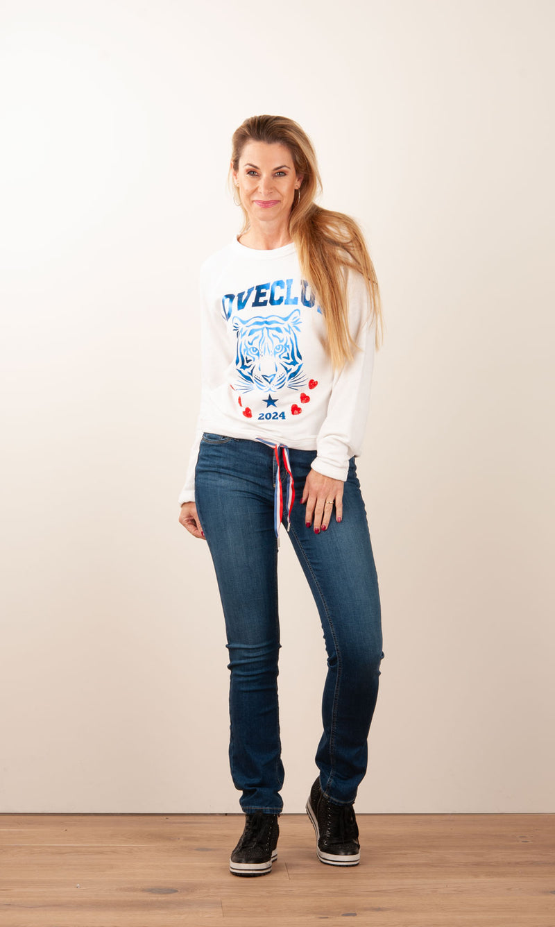 Sweatshirt Weiß | Blau