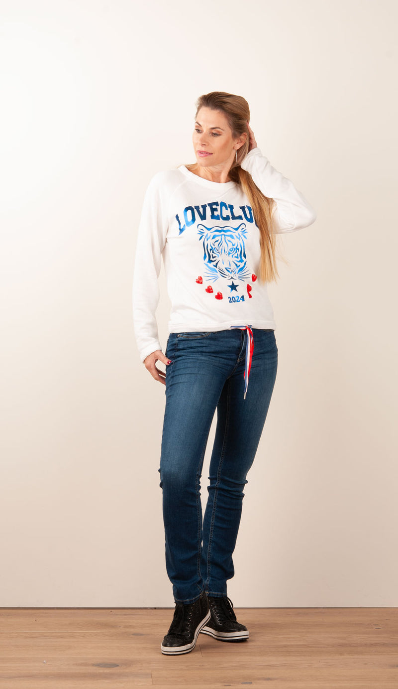 Sweatshirt Weiß | Blau