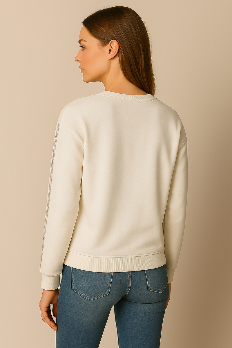 Sweatshirt „Miami“ Weiß | Neonpink