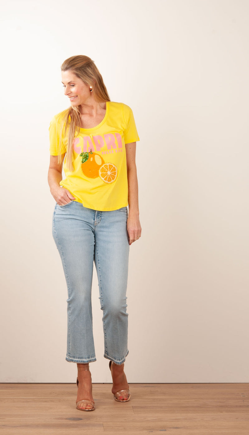 T-Shirt „Capri“ Gelb | Multicolor
