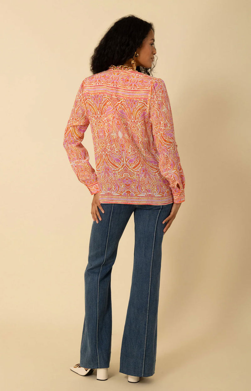 Blusenshirt Creme | Koralle | Orange