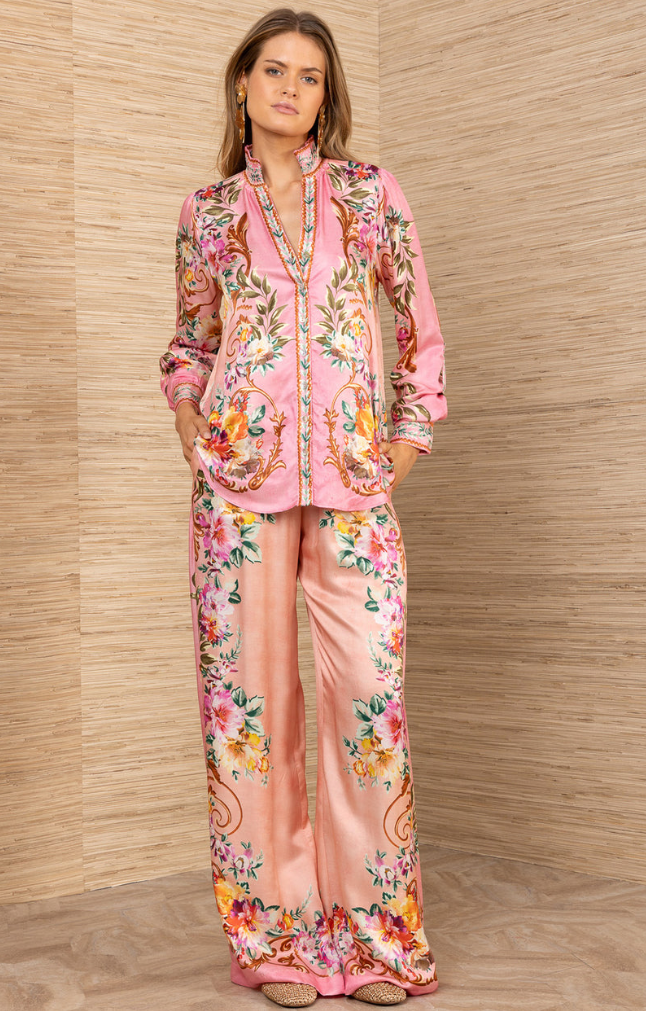 Bluse „Floral“ Teerose | Multicolor