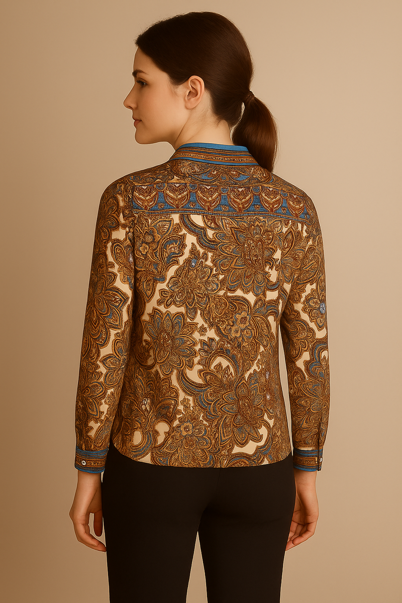 Shirt Blau | Creme | Multicolor