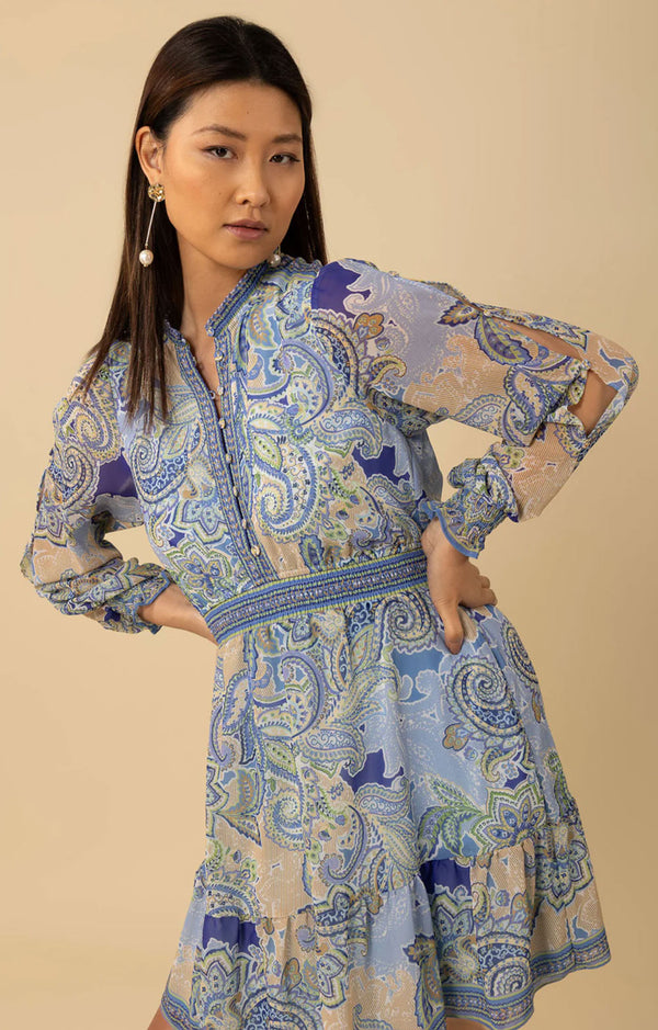 Kleid Blau | Grün | Multicolor