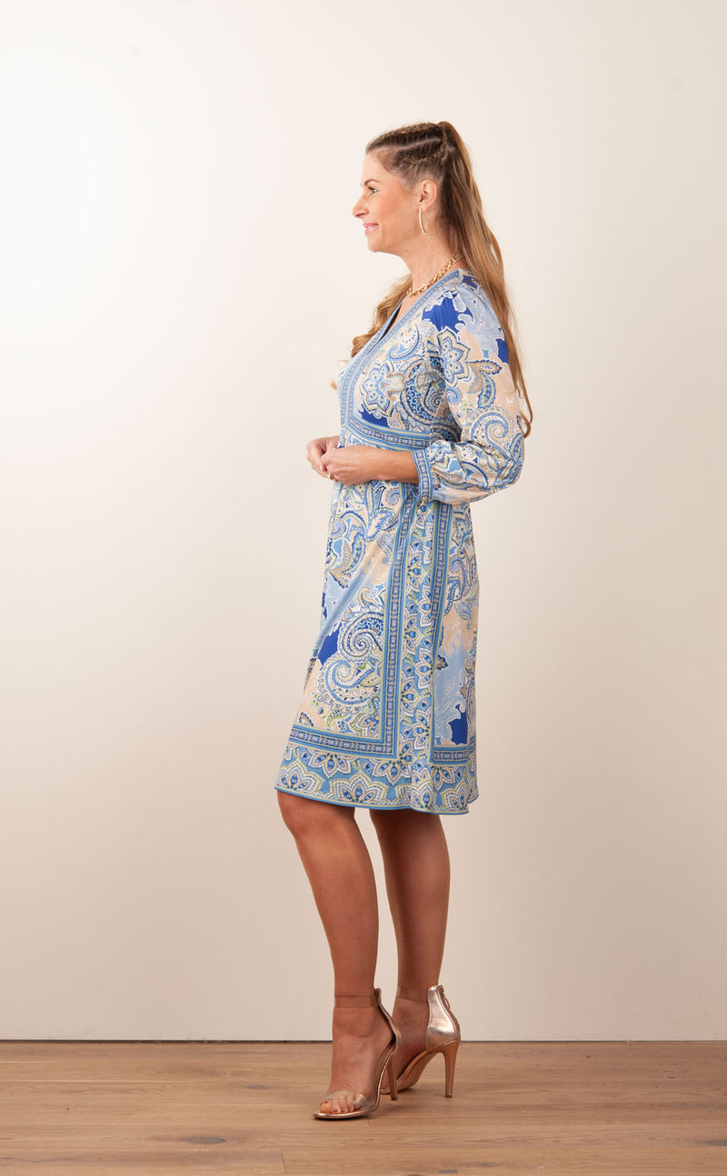Kleid Blau | Gelb | Multicolor