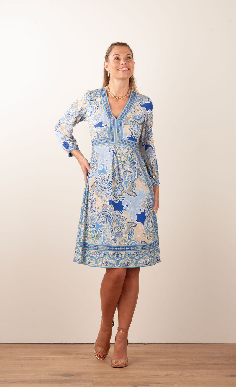 Kleid Blau | Gelb | Multicolor