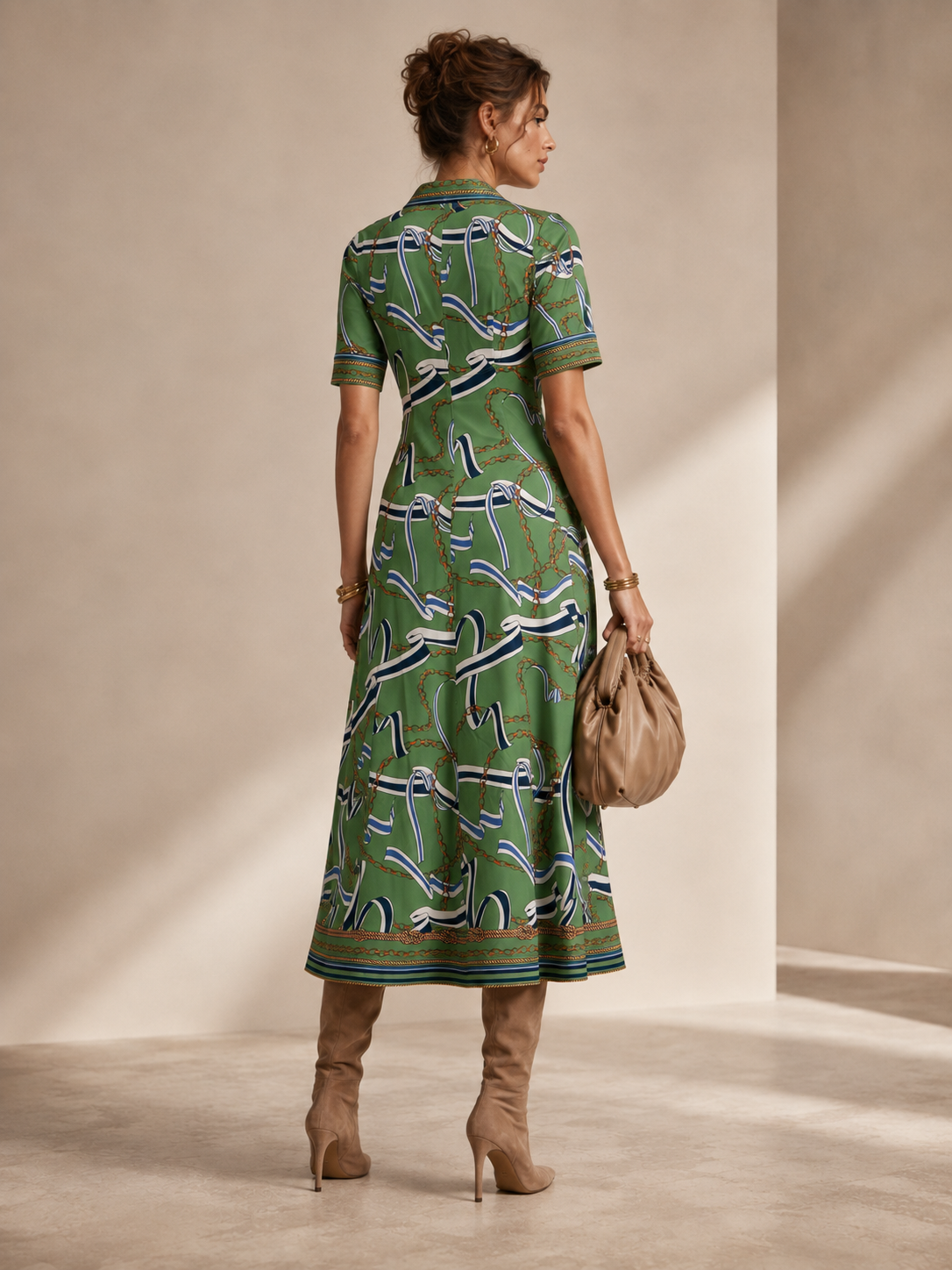 Statement-Kleid „Ketten & Seile“ Grün | Multicolor