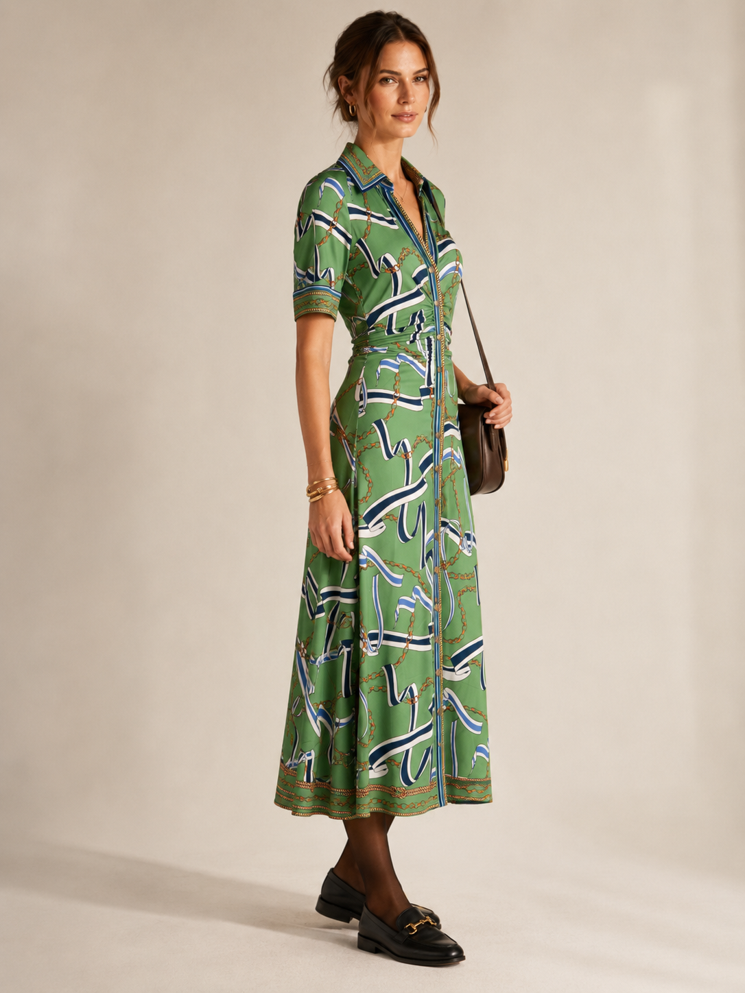 Statement-Kleid „Ketten & Seile“ Grün | Multicolor
